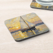 An Impasto Illustration of a Sailboat at Sunset コースター (左側)