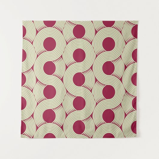 an infinite moebius stripe seamless tile, in red a タペストリー (正面(横))
