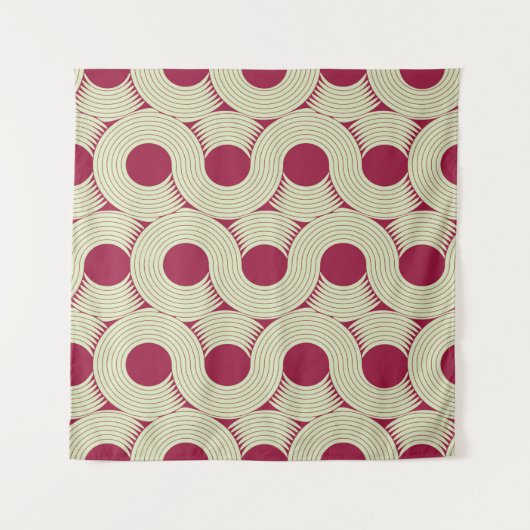 an infinite moebius stripe seamless tile, in red a タペストリー (正面)