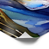 an intelligent watercolor Hedgehog ポスター (コーナー)