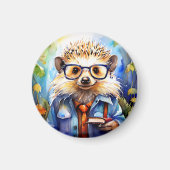 an intelligent watercolor Hedgehog マグネット (正面)