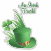 An Irish Touch Leprechaun Clove Hat in Grass シール (正面)