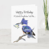 An Kingfisher Personality Birthday Fun Bird カード (正面)