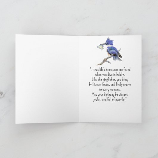 An Kingfisher Personality Birthday Fun Bird カード (内部)