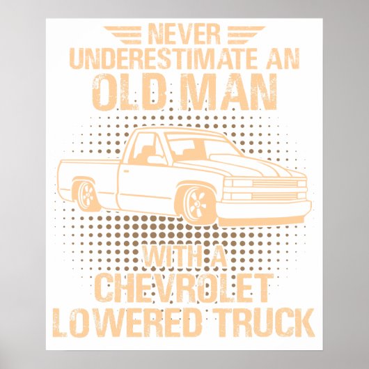 An Old Man Chevrolet Lowered Truck Vector ポスター (正面)