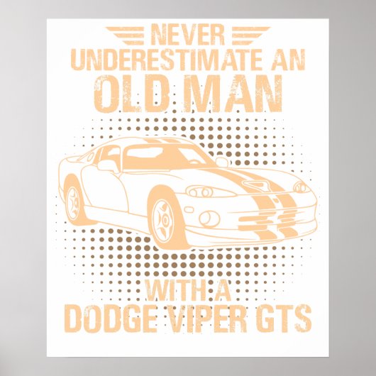 An Old Man Dodge Viper 1996 Gts Stripes ポスター (正面)