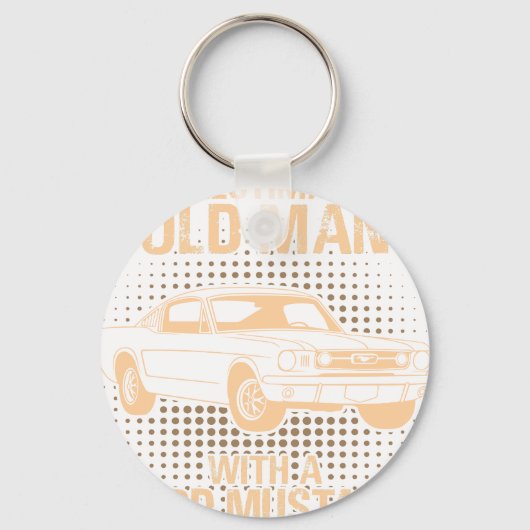 An Old Man Ford Mustang 1966 Fastback キーホルダー (正面)