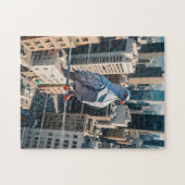 An origami pigeon in the city ジグソーパズル (横)