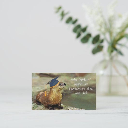 An Otter Grad Party Invitation Enclosure Card 名刺 (スタンド正面)