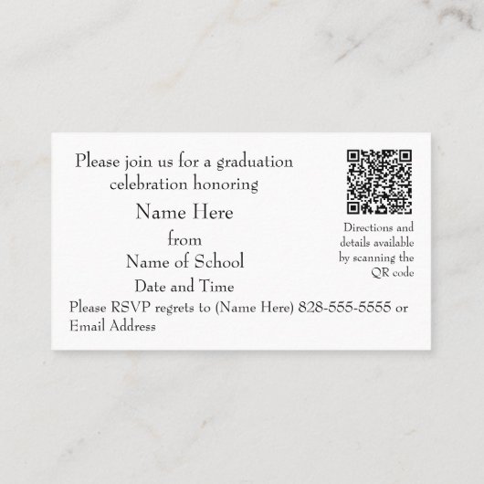 An Otter Grad Party Invitation Enclosure Card 名刺 (裏面)