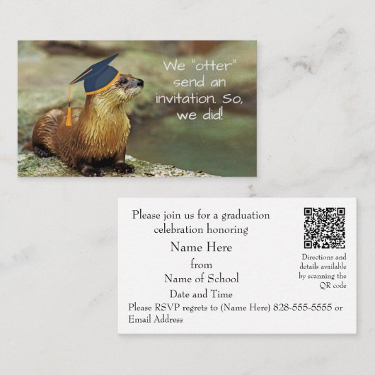 An Otter Grad Party Invitation Enclosure Card 名刺 (正面/裏面)