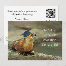 An Otter Graduation Party Invitation Card カード