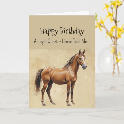 An Quarter Horse Personality Birthday  カード (黄色い花)