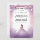 An Royal Gold Tiara Lilac Light Purple Quinceanera 招待状 (正面)