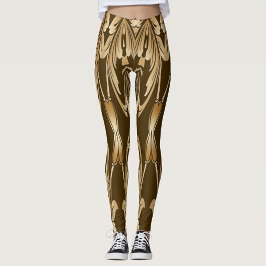 An unique cute brown color "Ratti_Creative_Arts" レギンス (正面)