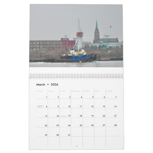 An unusual maritime themed calendar カレンダー (3月 2026)