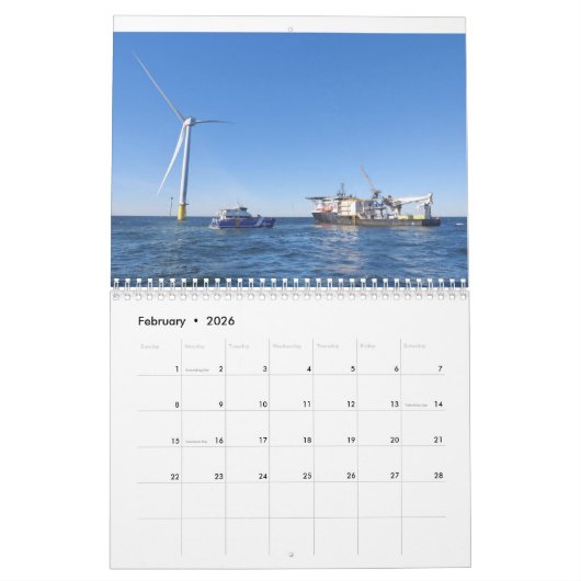 An unusual maritime themed calendar カレンダー (2月 2026)
