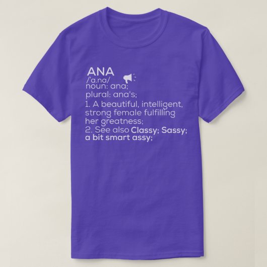Ana名Ana定義Ana女性名Ana Meanin Tシャツ (デザイン正面)