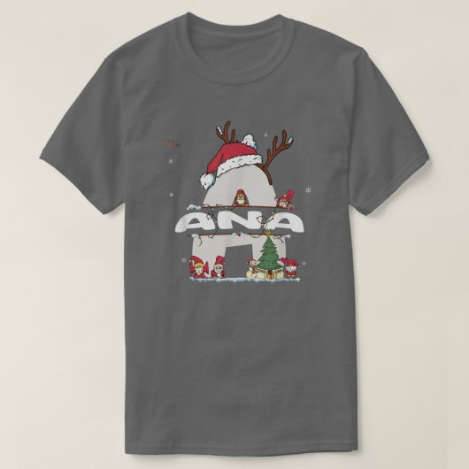 Ana Christmas w Anaクリスマスの名前おもしろい Tシャツ (デザイン正面)