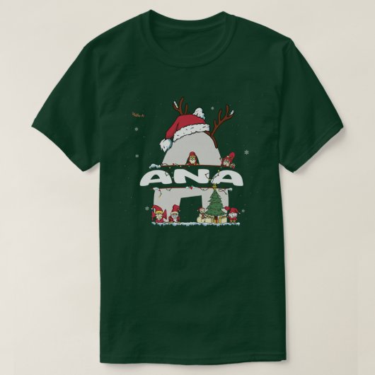 Ana Christmasw Anaクリスマスの名前おもしろい Tシャツ (デザイン正面)