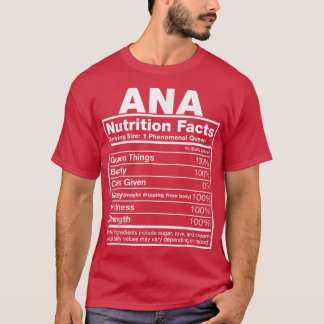 Ana Nutrition Facts Ana Name誕生日 Tシャツ