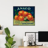 Anaco Apple Crateラベル ポスター (ホームオフィス)