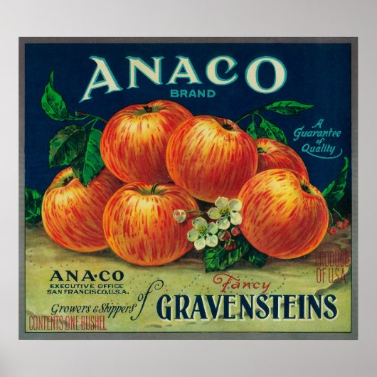 Anaco Apple Crateラベル ポスター (正面)