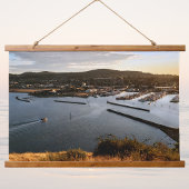 Anacortes Cap Sante Marina and Boats at Sunset 吊り下げ型タペストリー
