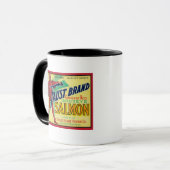 Anacortes, Washington - Faustサーモンケースラベル マグカップ (正面左)