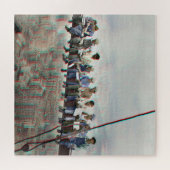 Anaglyph 3D Photo- Lunch atop Skyscraper New York ジグソーパズル (横)