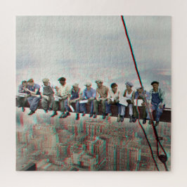 Anaglyph 3D Photo- Lunch atop Skyscraper New York ジグソーパズル