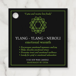Anahata Heart Chakra Candle Label フェイバータグ