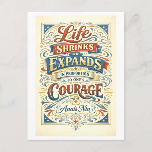 Anais Nin Courage Quotation ポストカード (正面)