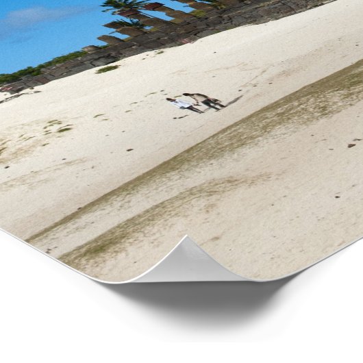 Anakena, Rapa Nui, Easter Island, Chile ポスター (角)