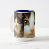 Anakinの両脚猫、かわいい子ネコのマグ、終わり ツートーンマグカップ (正面左)