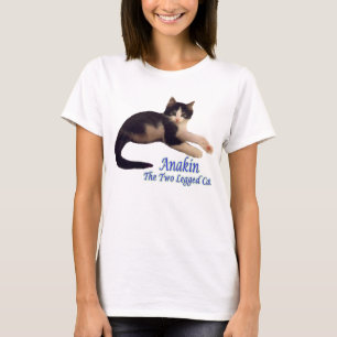 Anakin両脚猫のロゴ、かわいい子ネコのTシャツ Tシャツ
