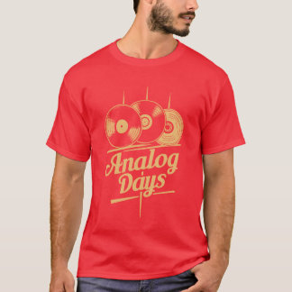 Analog Days Vintage Vinyl Record Music Lover 90s f Tシャツ