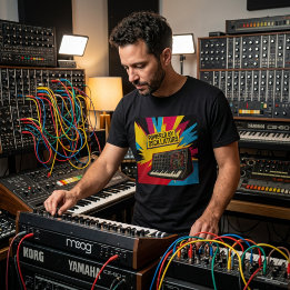 Analog Noise Machine – Pop Art Synthesizer Tシャツ