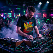 Analog Noise Machine – Pop Art Synthesizer Tシャツ