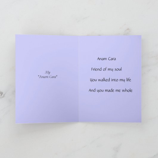 Anam Cara -私の精神の友人 カード (内部)
