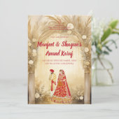 Anand Karaj招待状デジタル結婚シークのカード 招待状 (スタンド正面)