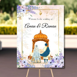 Anand Karaj welcome sign Sikh's 結婚シンボルや象徴 ポスター