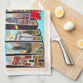 Anarborミシガンヴィンテージラージレター キッチンタオル (四つ折り)