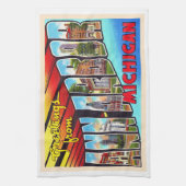 Anarborミシガンヴィンテージラージレター キッチンタオル (縦)