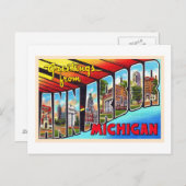 Anarborミシガンヴィンテージラージレター ポストカード (正面/裏面)