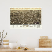 Anarbor, MIパノラママップ – 1880 ポスター (キッチン)