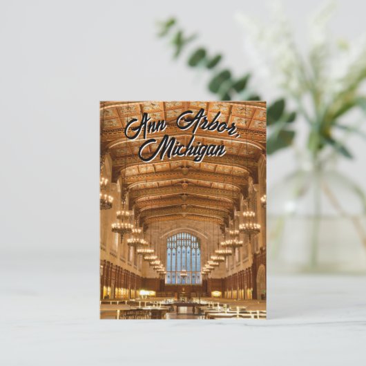 Anarbor, Michigan Quad Libraryポストカード ポストカード (スタンド正面)