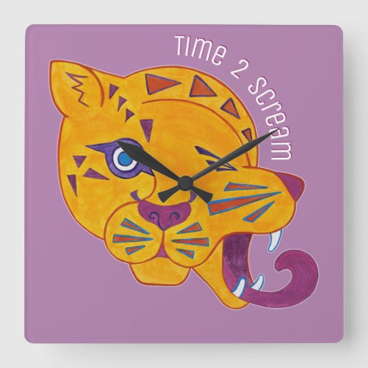 Anarchic Venom Leopard スクエア壁時計 (正面)