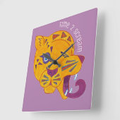 Anarchic Venom Leopard スクエア壁時計 (傾斜)