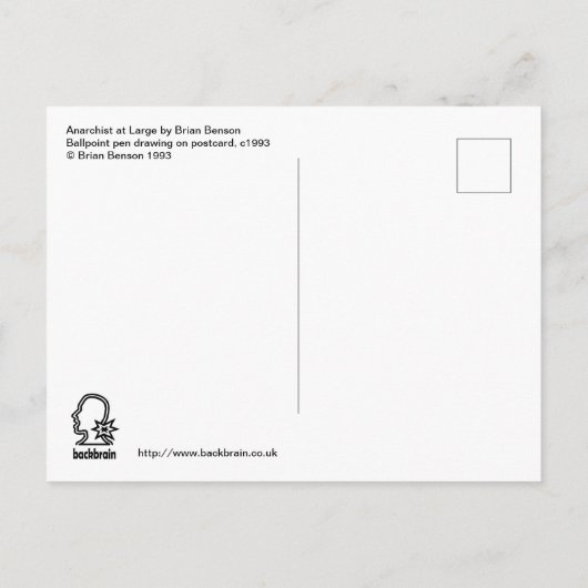 Anarchist at Large by Brian Benson ポストカード (裏面)